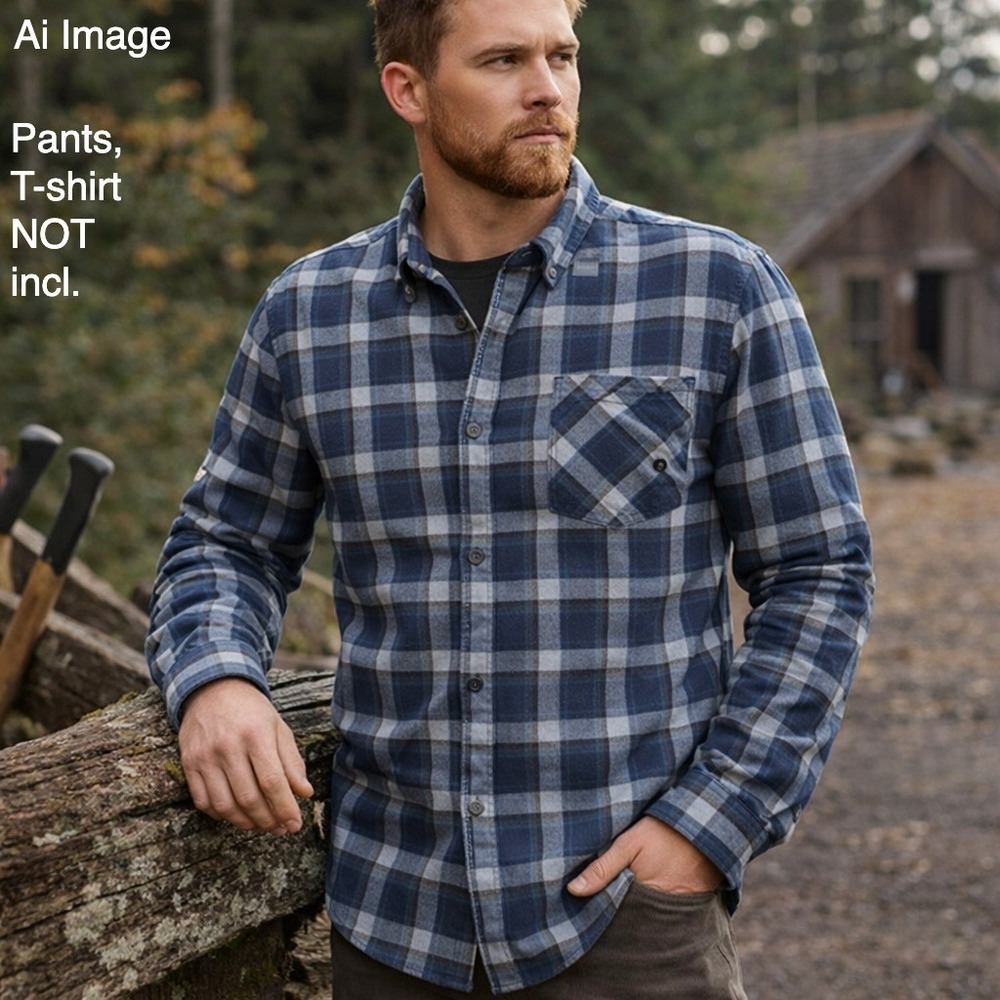 Alaskan Hardgear by Duluth Trading Co Plaid Long Sleeve Mens‎ XL Slim Fit